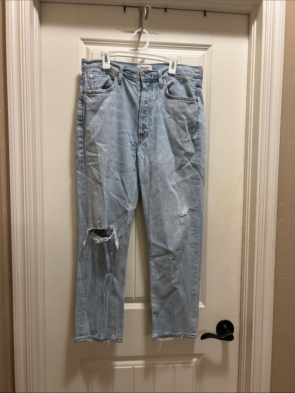 Agolde Light Blue Denim 90s distressed Jeans